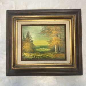 ORIGINAL OIL PAINTING, City through the Trees 15x17 OIL ON CANVAS BOARD/FRAMED‎